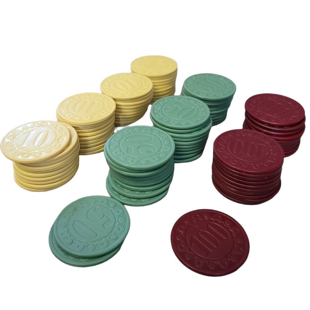 Texas Hold Em Chips Yahtzee Replacement‎ Pieces Family Game Plastic Vintage